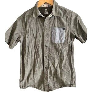 Shaun White Boys button down gray shirt short sleeves size 12 14